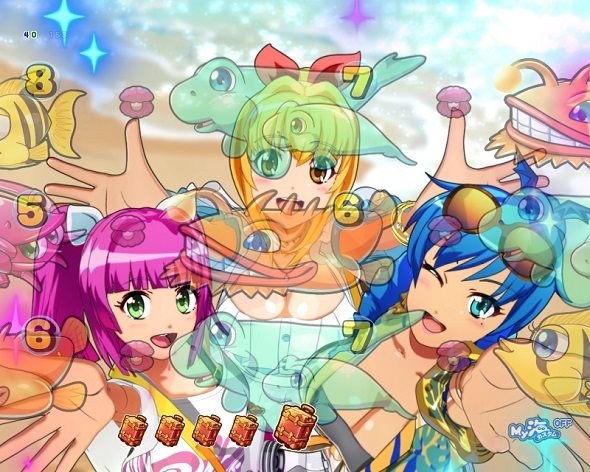 PAスーパー海物語IN沖縄6 Withえなこ リーチ後キャラステップアップ予告