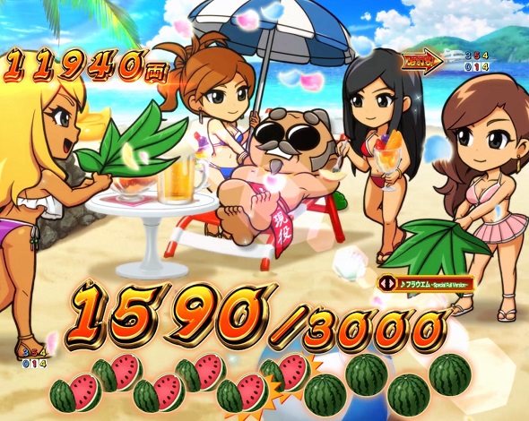 e吉宗 極乗3000ver. 役物落下で上乗せ濃厚となるチャンス告知