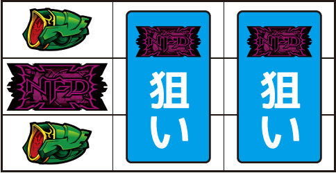 パチスロ機動戦士ガンダムユニコーン ▼左リール中段にNT-D図柄停止時