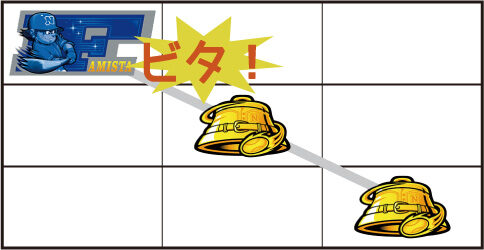 ファミスタ回胴版!! 左リール上～中段にF図柄を狙う
