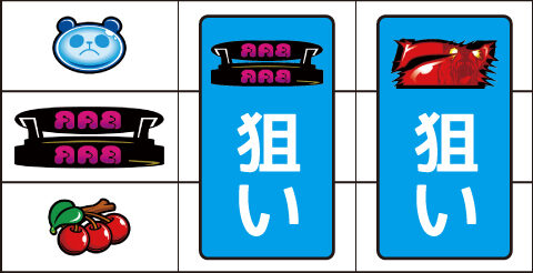 ウルトラちゃぶ台返し ▼左リール下段にチェリー停止時
