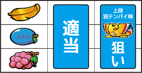 アレックス ブライト ▼左リール上段に羽停止時