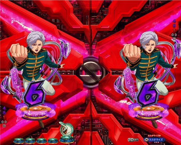 Pフィーバー機動戦士ガンダムユニコーン 再来-白き一角獣と黒き獅子- リーチ後シャッター予告