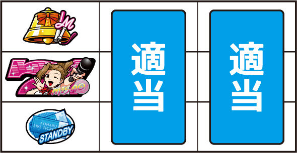 アオハル♪操 A-LIVE ▼左リール中段にピンク7停止時