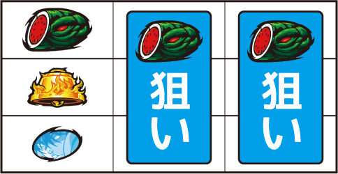 Lバキ 強くなりたくば喰らえ！！！ ▼左リール上段にスイカ停止時