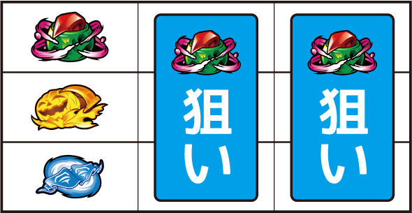 Lパチスロ からくりサーカス2 ▼左リール上段にスイカ停止時