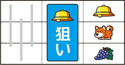 ファンキージャグラー2 ▼右リール上段にベル停止時