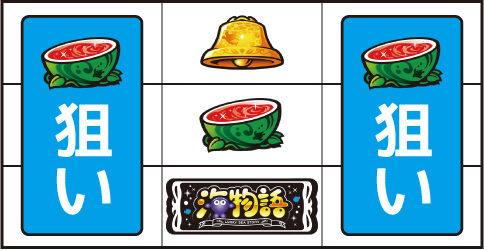 S Lucky海物語 ▼中リール中段にスイカ停止時