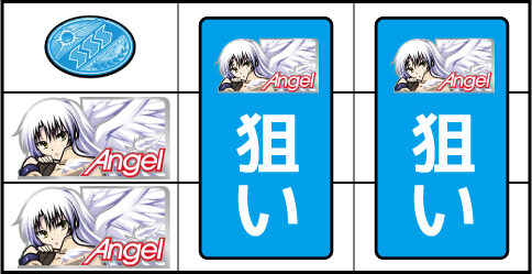 パチスロAngel Beats！ ▼左リール中・下段に天使図柄停止時
