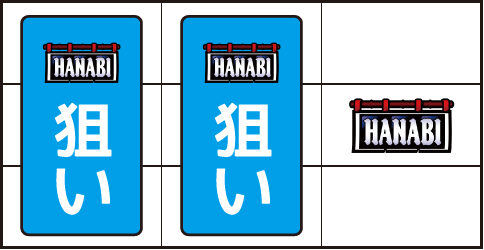 新ハナビ ▼右リール中段に暖簾停止時