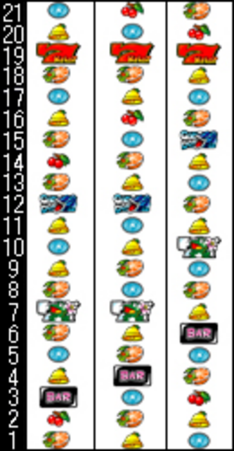 パチスロ「ケロット2」 リール配列
