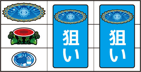 クレアの秘宝伝 ~はじまりの扉と太陽の石~ ▼左リール中段にスイカ停止時