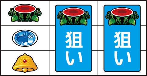 クレアの秘宝伝 ~はじまりの扉と太陽の石~ ▼左リール上段にスイカ停止時