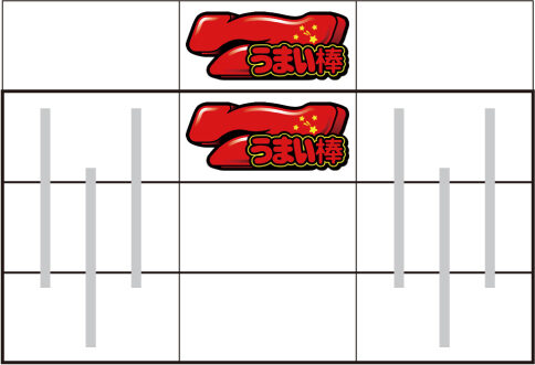 パチスロうまい棒 中リール上 or 中段に7を狙う