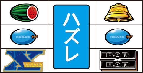 バーサスリヴァイズ 左リール下段「⑤番X」停止時の主なリーチ目