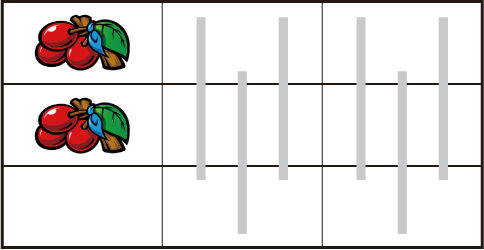 SLOTマッピー 左リール枠内に㉑番のチェリーを狙う