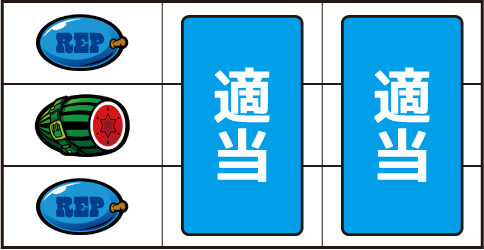 SLOTマッピー ▼左リール中段にスイカ停止時