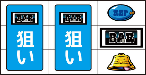 SLOTマッピー ▼右リール中段にBAR停止時