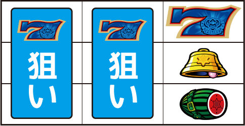 SLOTマッピー ▼右リール上段に青7停止時