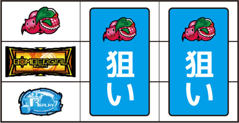 ボンバーガール ▼左リール上段にチェリー停止時