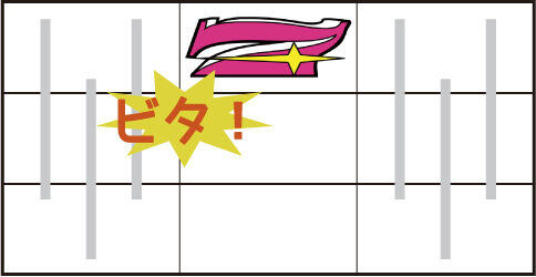 ハッピー ジャグラー VⅢ 中リール上段に⑳番の7図柄をビタ押し