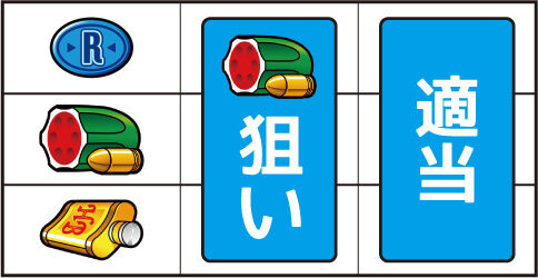 パチスロハードボイルド ▼左リールに[リプレイ・スイカ・ボトル]停止時