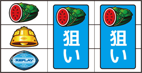 パチスロ 北斗の拳 転生の章 ▼左リール上段にスイカ停止時