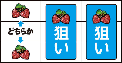 ぱちスロAKB48 ▼左リール上下段にチェリー停止時
