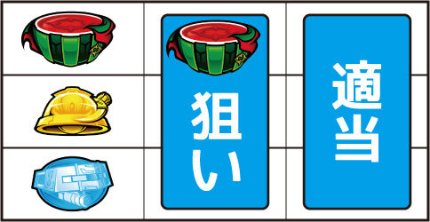 パチスロコブラ ▼左リール上段にスイカ停止時