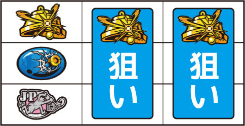 主役は銭形2 ▼左リール上段にベル停止時