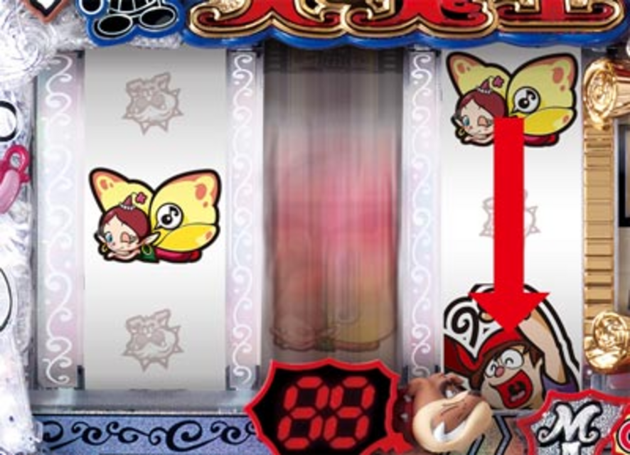 ぱちんこCRハクション大魔王 停止時リールアクション予告