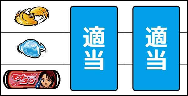 パチスロ モンキーターンⅡ ▼左リール下段にBAR停止時