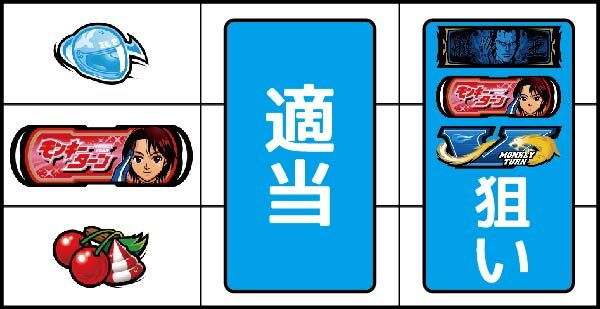 パチスロ モンキーターンⅡ ▼左リール下段にチェリー停止時