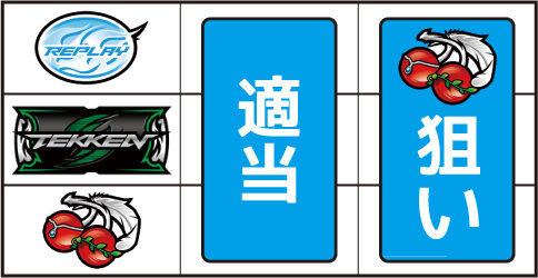 パチスロ 鉄拳3rd ▼左リールに上下段にチェリー停止時