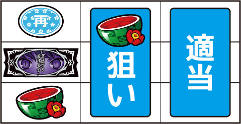 パチスロ おとめ妖怪ざくろ ▼左リール枠内にスイカ停止時