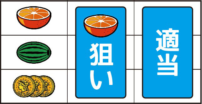 スーパージャックポット ▼左リール下段にリプレイ停止時