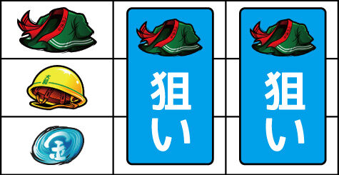 サラリーマン金太郎 出世回胴編 ▼左リール上中段にハッピ停止時