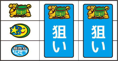 パチスロ アラジンAⅡ ▼左リールに上段にラクダが停止した場合
