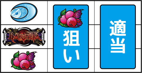 パチスロ ベヨネッタ ▼左リール下段にチェリー停止時