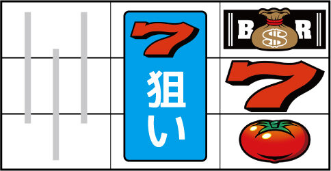 リノ ▼右リール中段に赤7停止時