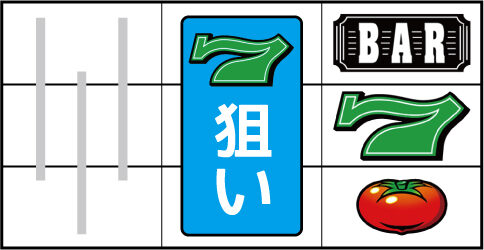 スーパーリノMAX ▼右リール中段に緑7停止時