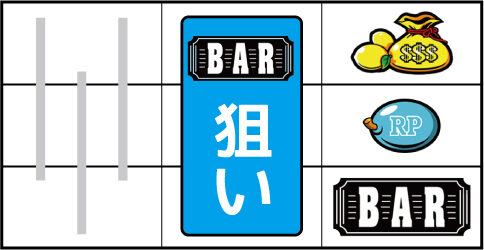 スーパーリノMAX ▼右リール下段にBAR停止時