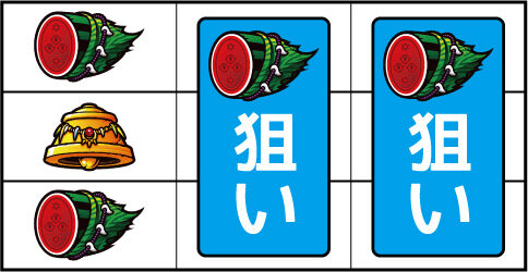 3&times;3EYES 聖魔覚醒 ▼左リール上段にスイカ停止時