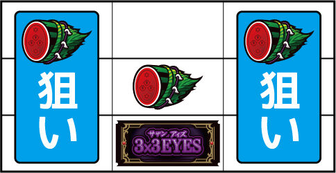 3&times;3EYES 聖魔覚醒 ▼中リール中段にスイカ停止時
