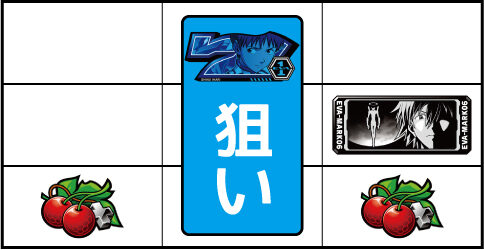 ヱヴァンゲリヲン・魂を繋ぐもの ▼右リール枠内にチェリー停止時