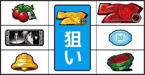 ヱヴァンゲリヲン・魂を繋ぐもの ▼左リール上段にチェリー停止時