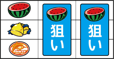 スーパーオアシス ▼左リール上段にスイカ停止時