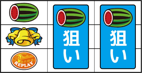 キュインハナチャン-30 ▼左リール上段にスイカ停止時