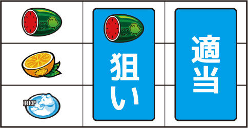 めぞん一刻 桜の下で ▼左リール上段にスイカ停止時