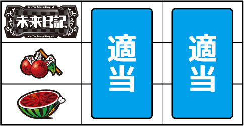 パチスロ未来日記 ▼左リール中段にチェリー停止時